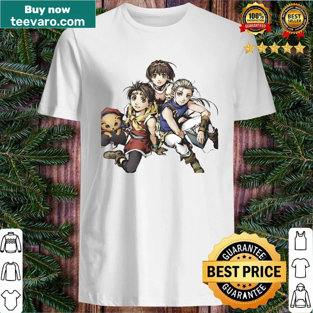 Nostalgic graphic celebrating Suikoden II on a shirt