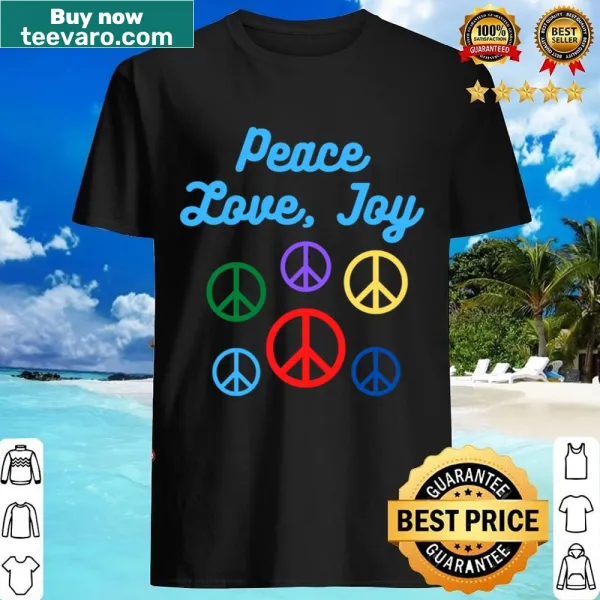 Tee shirt featuring a prominent symbol of peace
