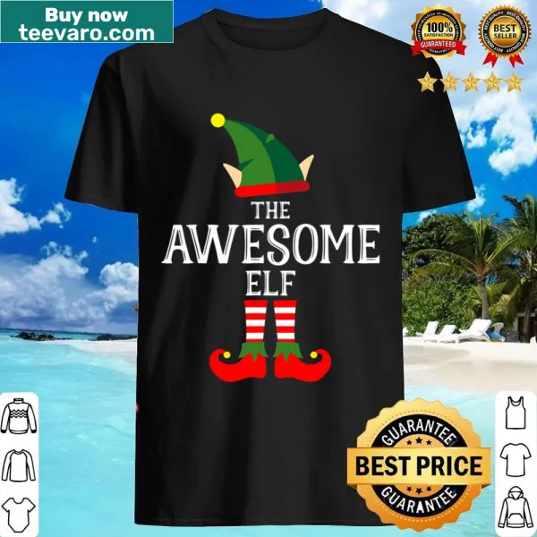 Funny Christmas shirt with cartoon elves for family matching