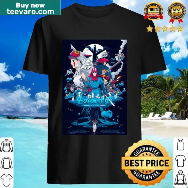 Illustration of Mononoke's fox character on an anime-themed shirt design.