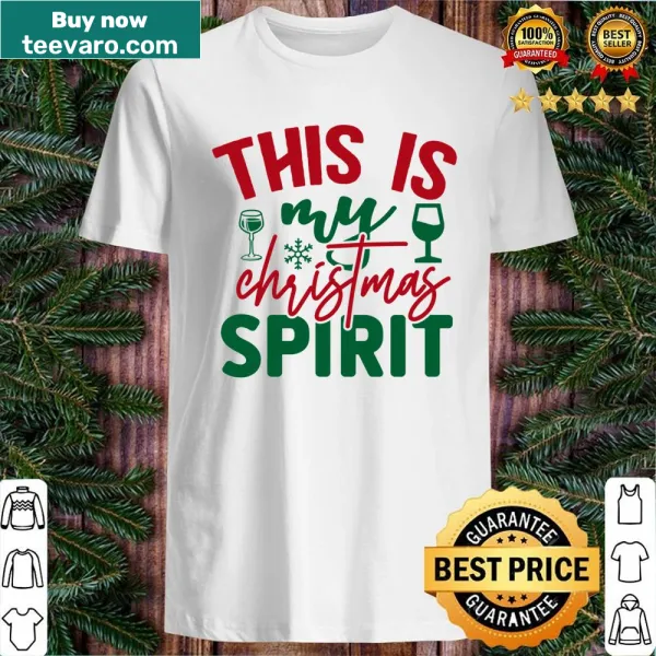 Typographic Christmas spirit shirt with festive text