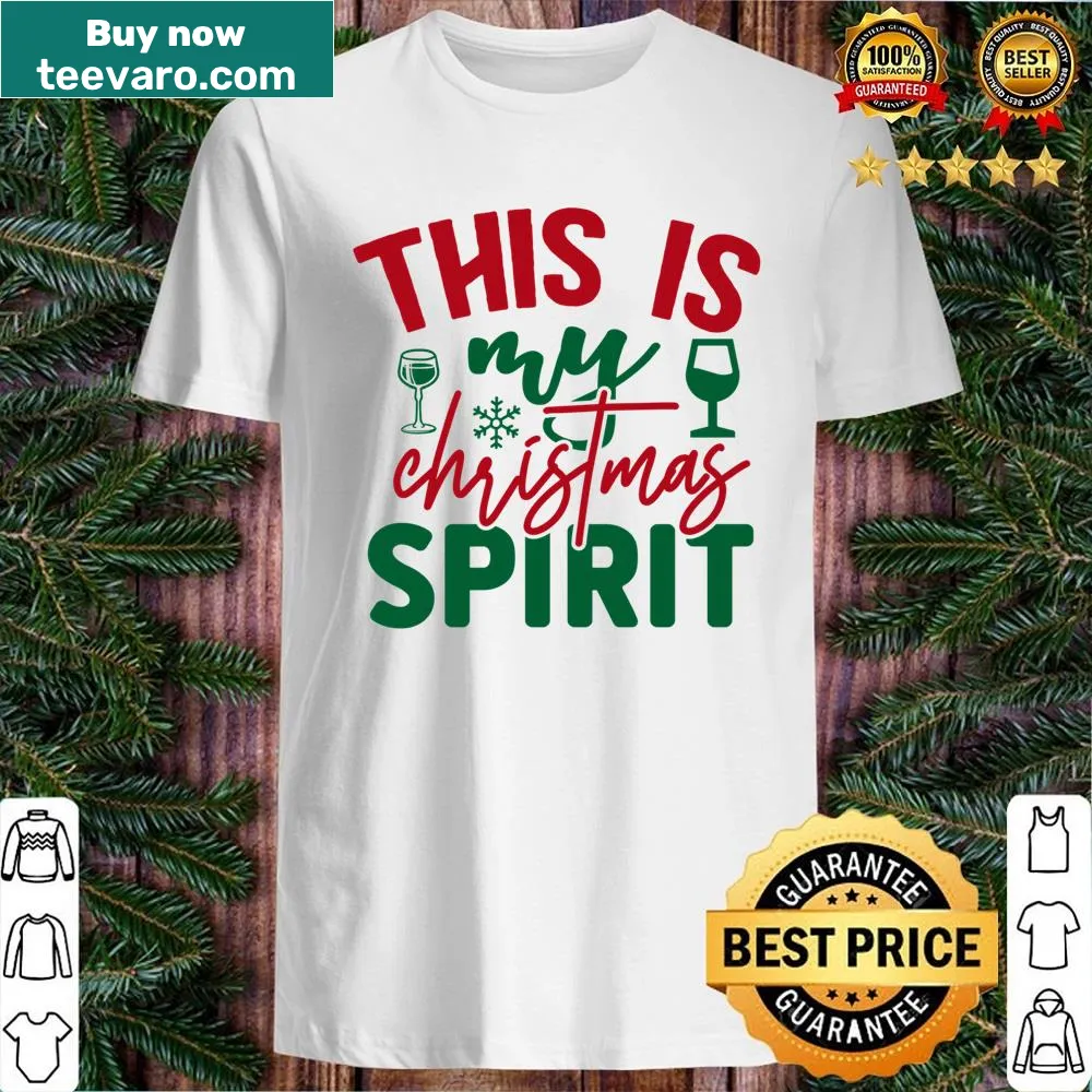 Typographic Christmas spirit shirt with festive text