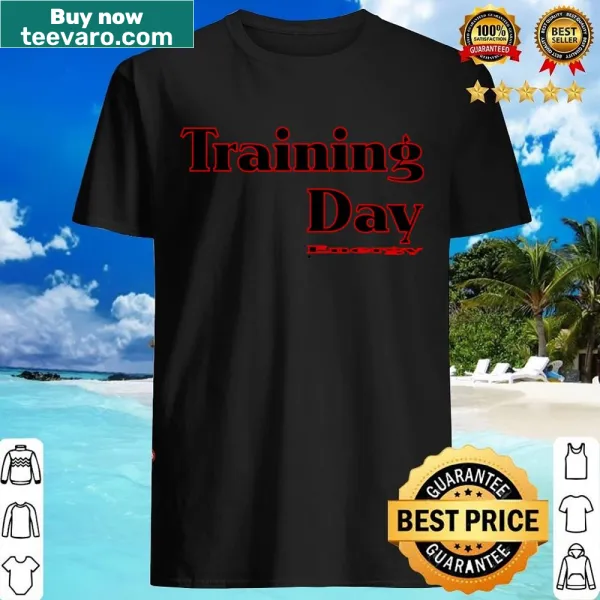 Motivational fitness shirt with 'Training Day' and 'Positive Vibes' text.