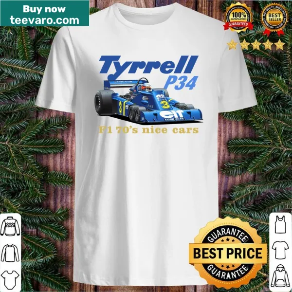 Vintage style shirt featuring the Tyrrell P34 F1 car
