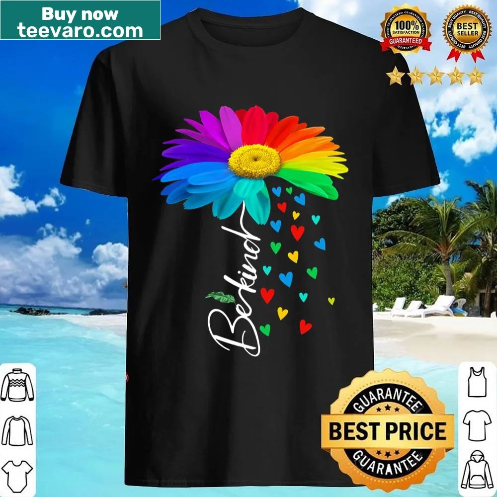 Daisy heart graphic promoting kindness on a shirt