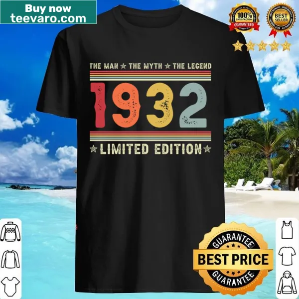 Vintage birthday shirt celebrating a 90th birthday for men.