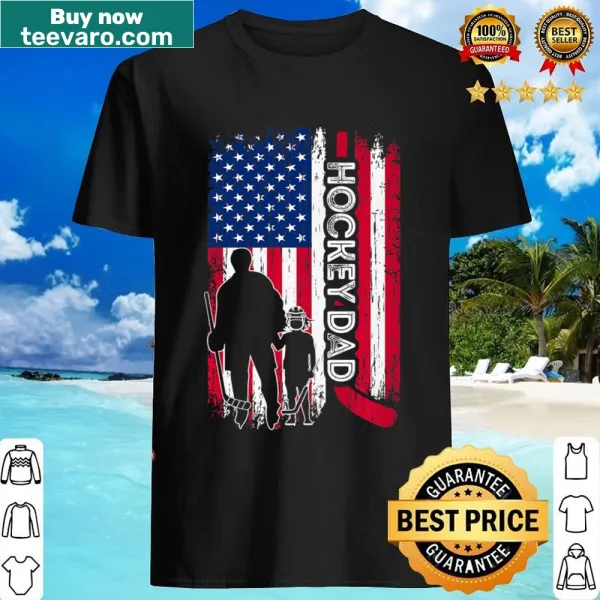 Vintage distressed shirt with American flag and Hokey Dad text