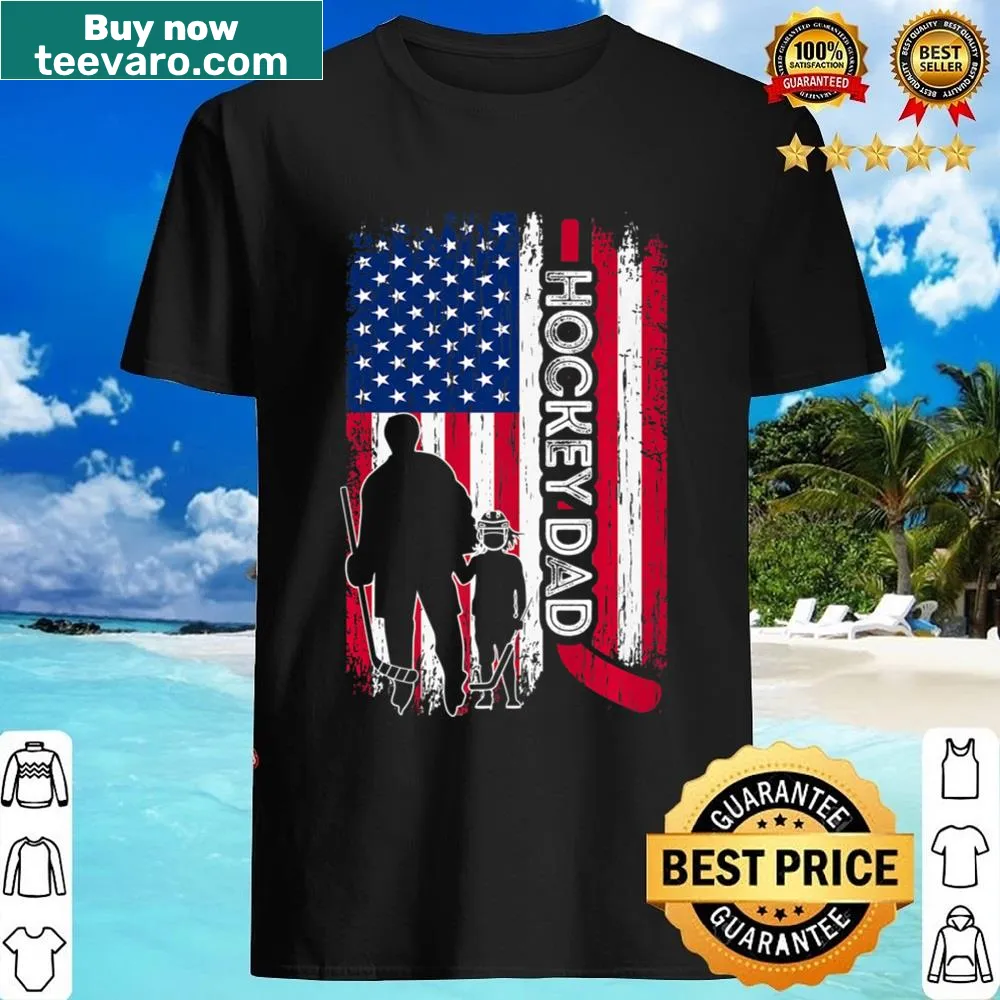 Vintage distressed shirt with American flag and Hokey Dad text