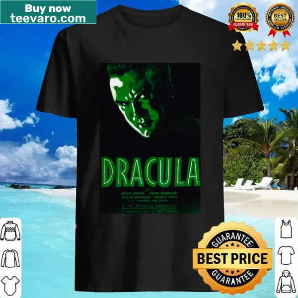 Vintage-style shirt featuring a tribute to Bela Lugosi as Dracula