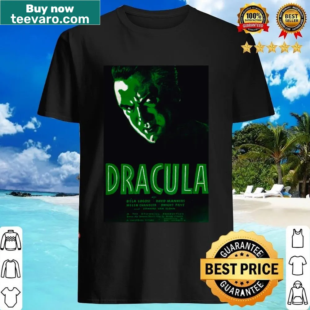Vintage-style shirt featuring a tribute to Bela Lugosi as Dracula