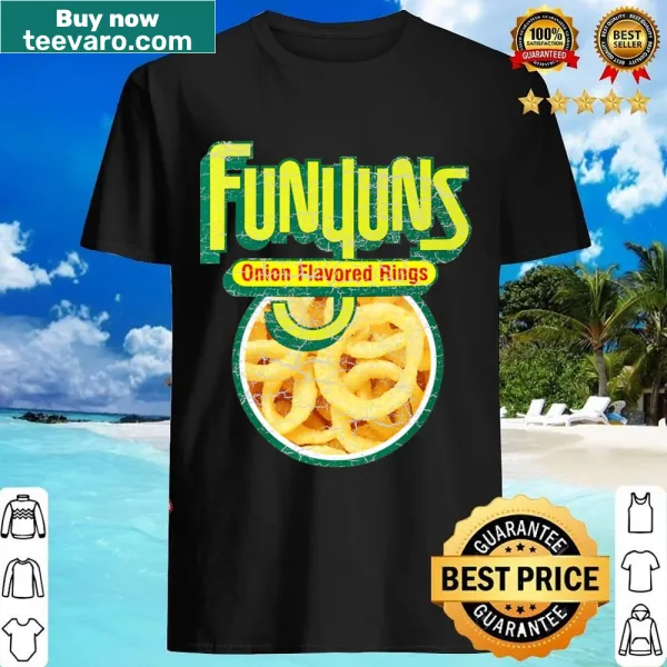 Vintage-style shirt featuring the word 'Funyuns' for snack lovers