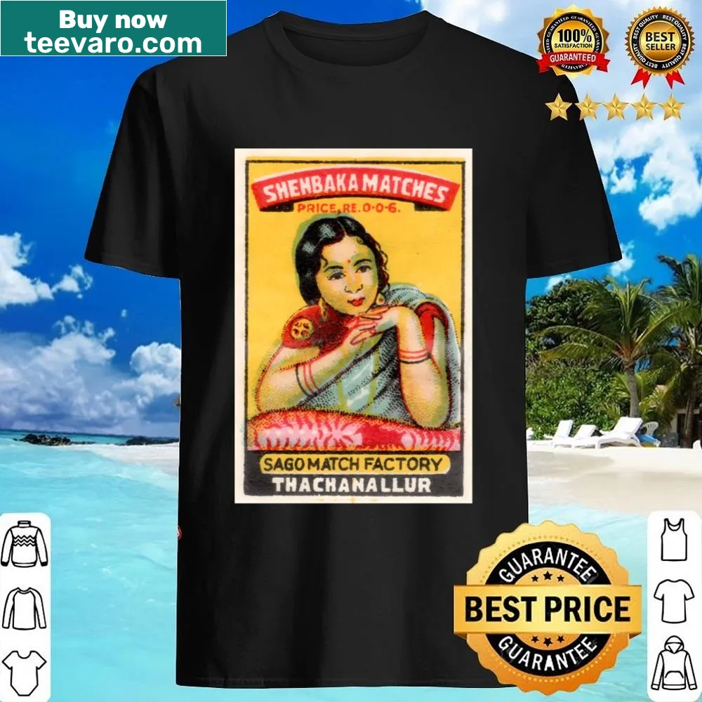 Shirt featuring vintage Indian Matchbox 372 poster design