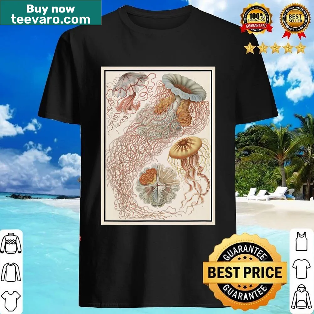 Vintage-style shirt with a 1904 jellyfish diagram illustration.