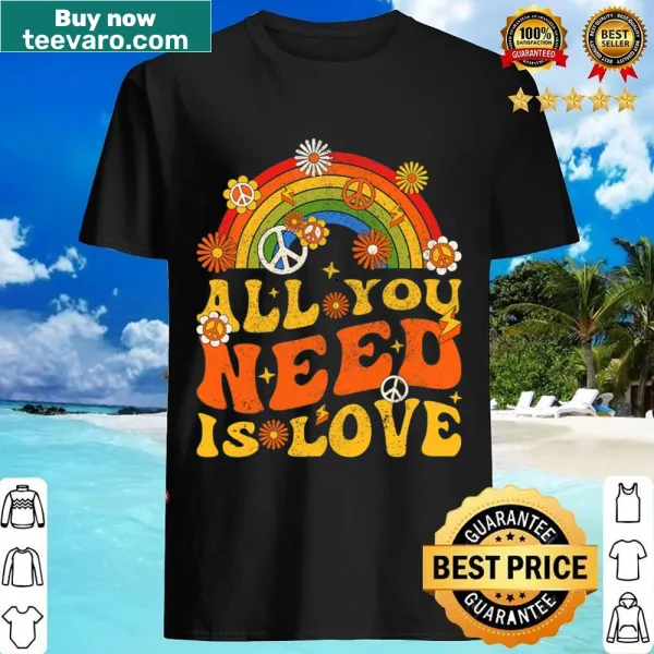 Hippie costume shirt with vintage peace and love design