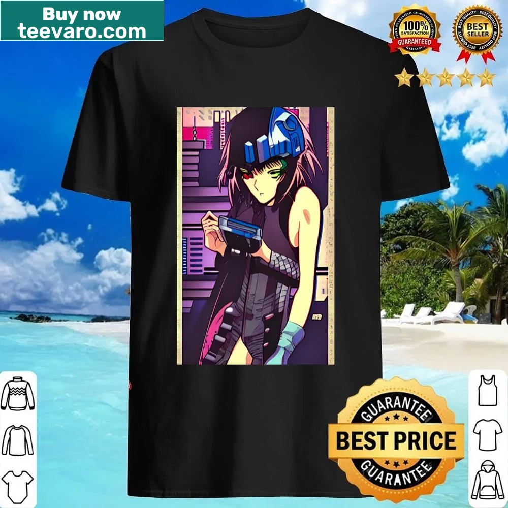 Retro cyberpunk anime shirt showcasing classic graphics and nostalgic design