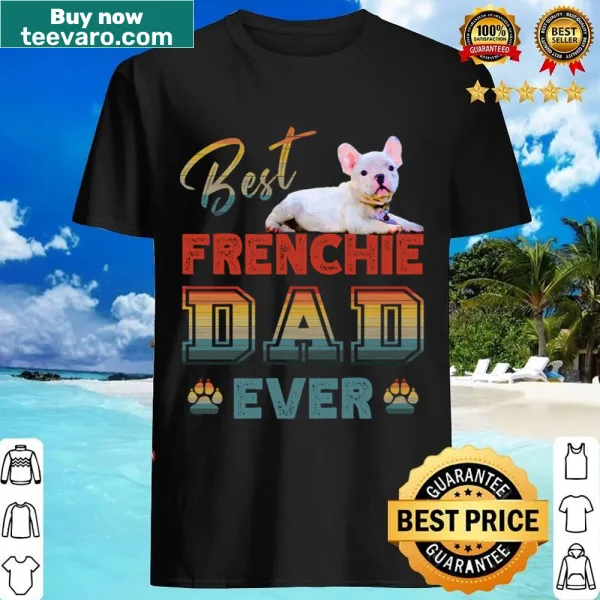 Vintage-style shirt for French Bulldog dads with paw prints