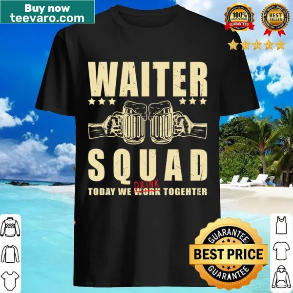 Shirt featuring 'Waiter Party Crew' text celebrating waitstaff