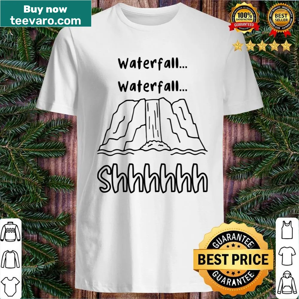 Teacher shirt with a waterfall graphic for classroom engagement