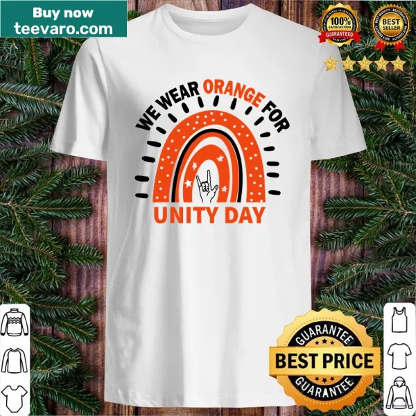 Unity Day shirt featuring an anti-bullying message in orange