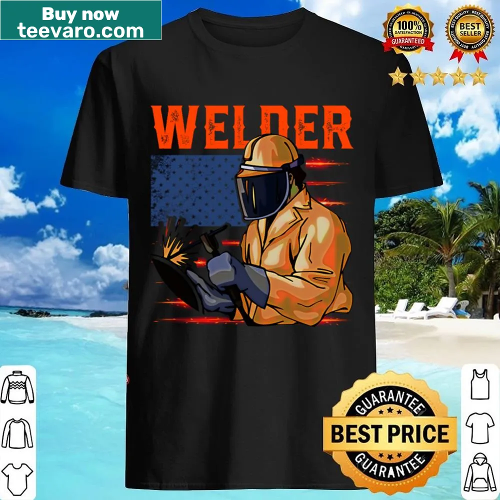 American flag design with welding elements for professionals