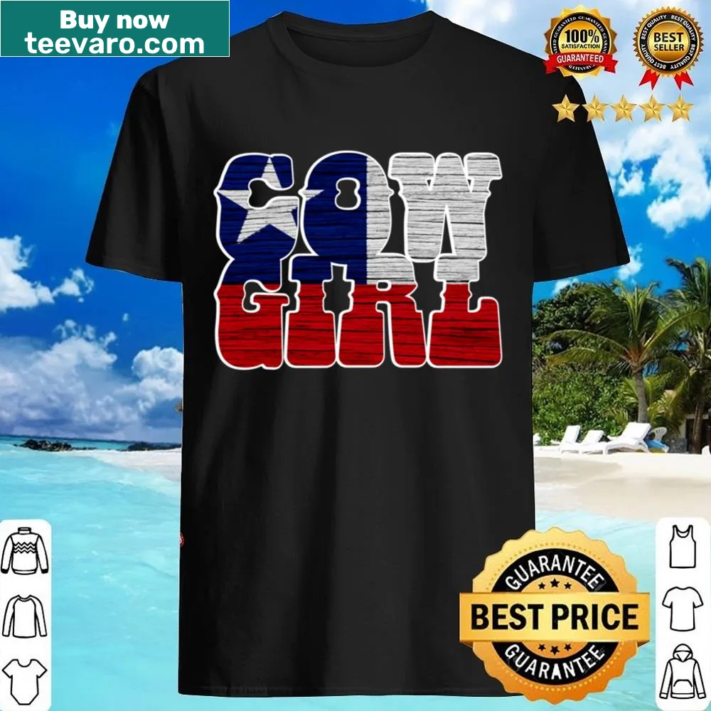 Illustration of a cowgirl with the Texas flag on a shirt
