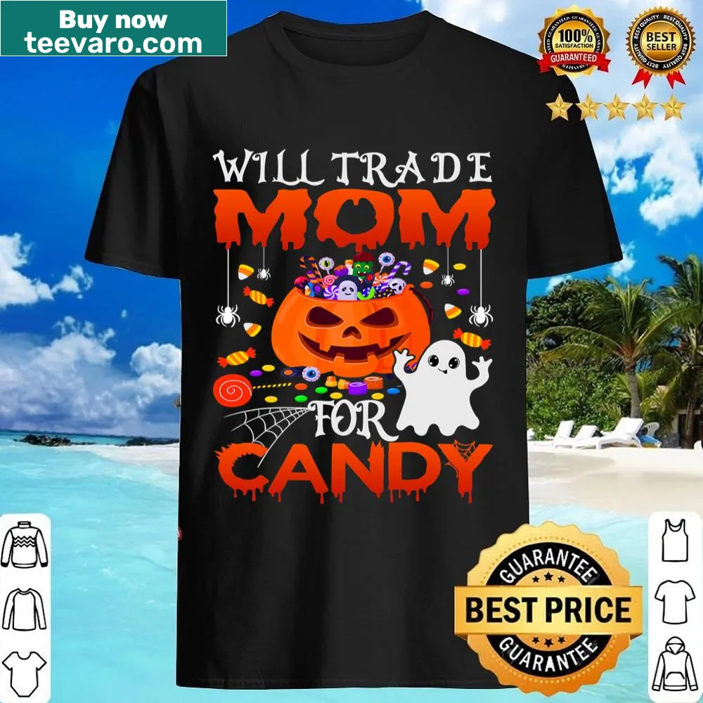 Funny Halloween shirt saying 'Will Trade Mom For Candy' for kids