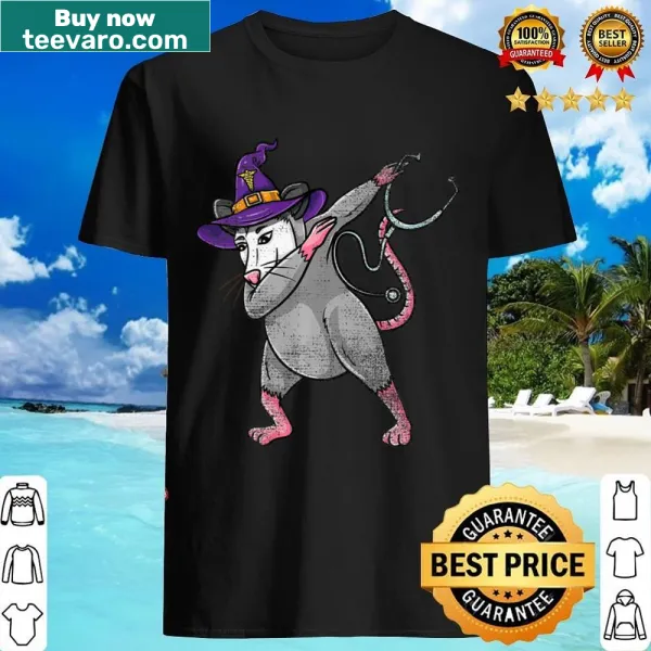 Cute vintage shirt featuring a dabbing opossum witch for nurses