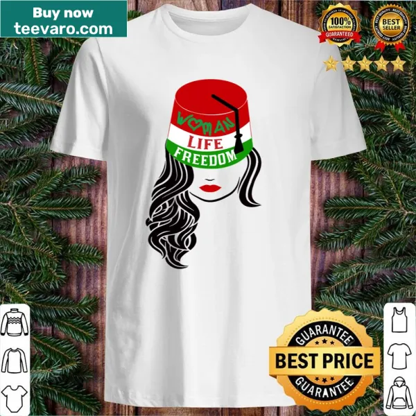 Women Life Freedom statement t-shirt with bold typography