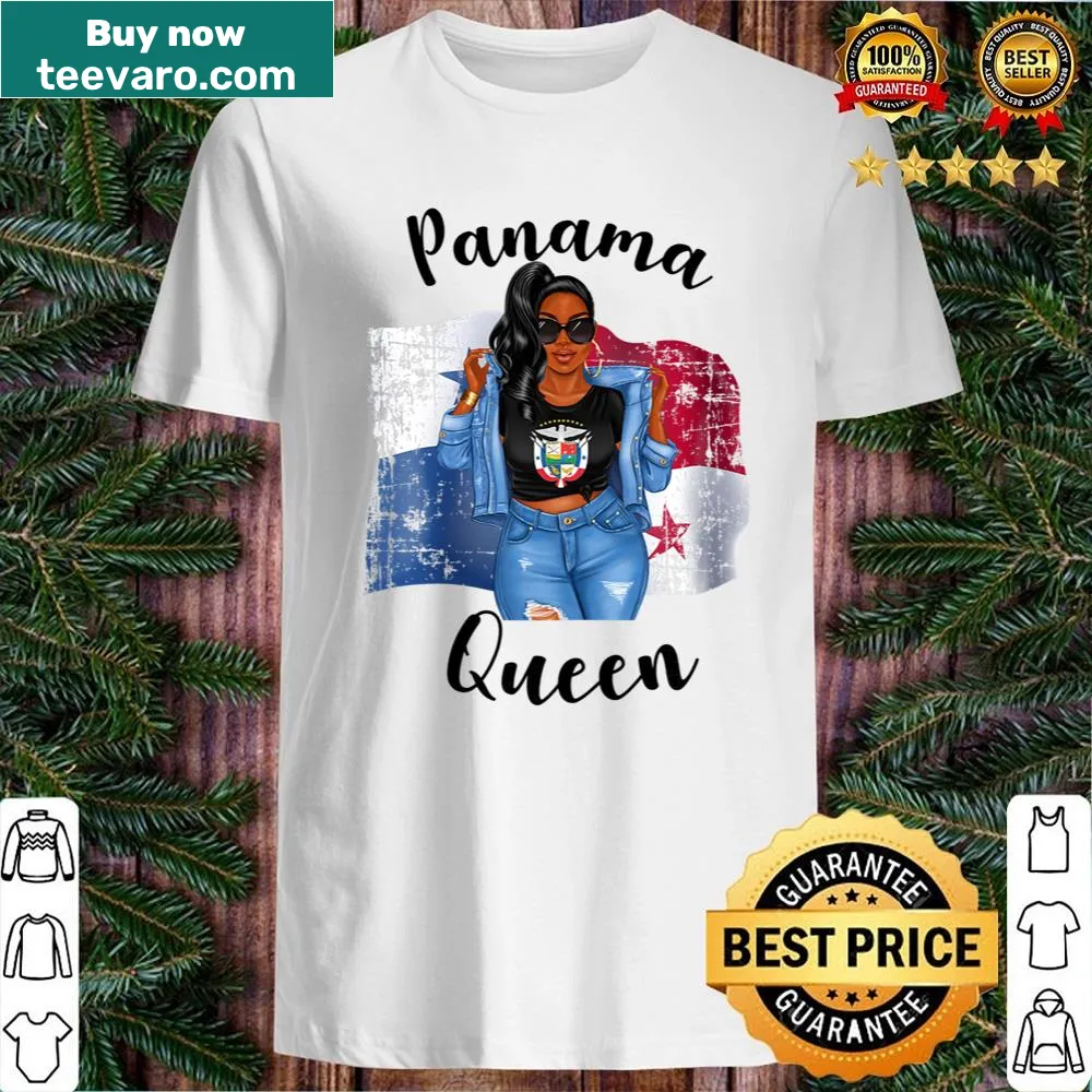 Shirt with Panamanian flag emblem celebrating Afro-Panamanian heritage