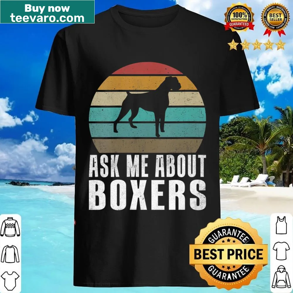 Funny V-neck shirt with 'Ask Me About Boxers' text