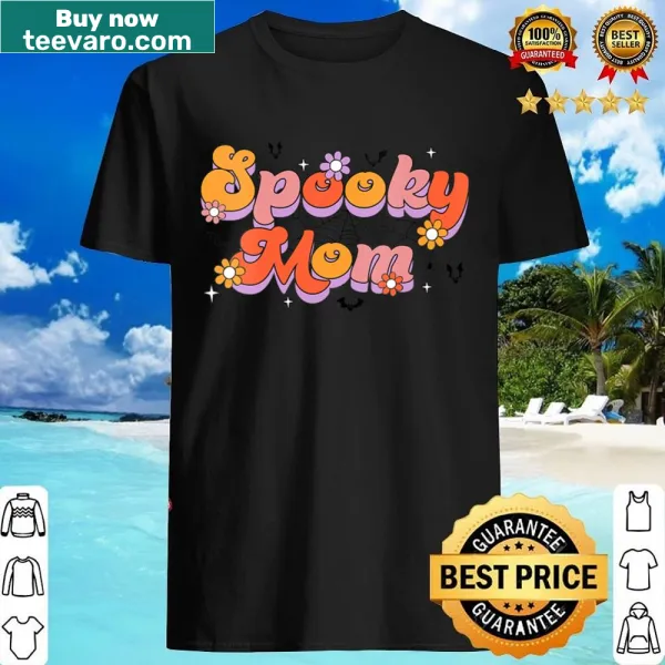 Vintage-style V-neck shirt for moms with a spooky Halloween graphic