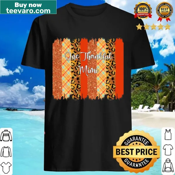Thankful Mimi Thanksgiving shirt with leopard plaid design