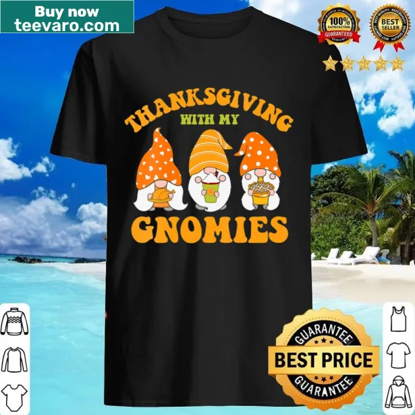 Funny Thanksgiving shirt featuring playful gnomes in autumn design