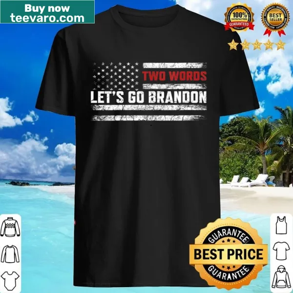 V-neck shirt for women featuring the phrase 'Let's Go Brandon' and US flag.