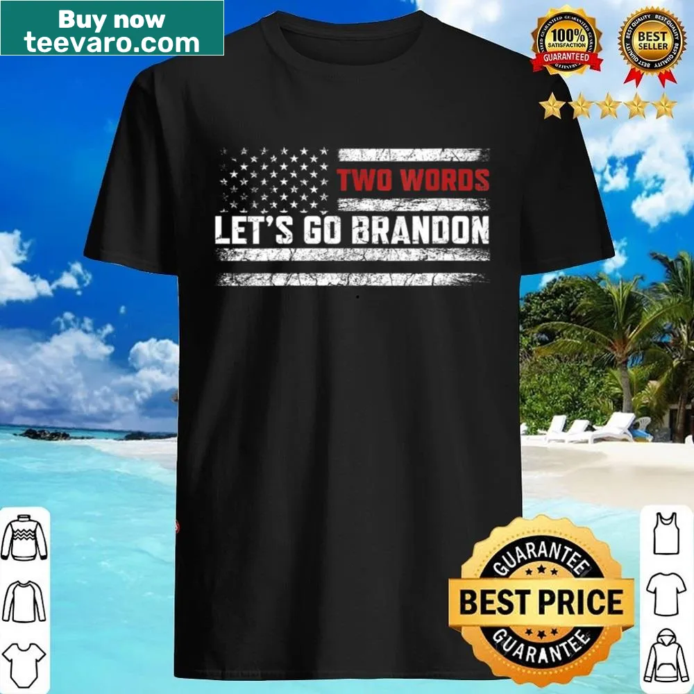 V-neck shirt for women featuring the phrase 'Let's Go Brandon' and US flag.