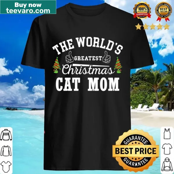 Funny Christmas Cat Mom shirt with humorous text