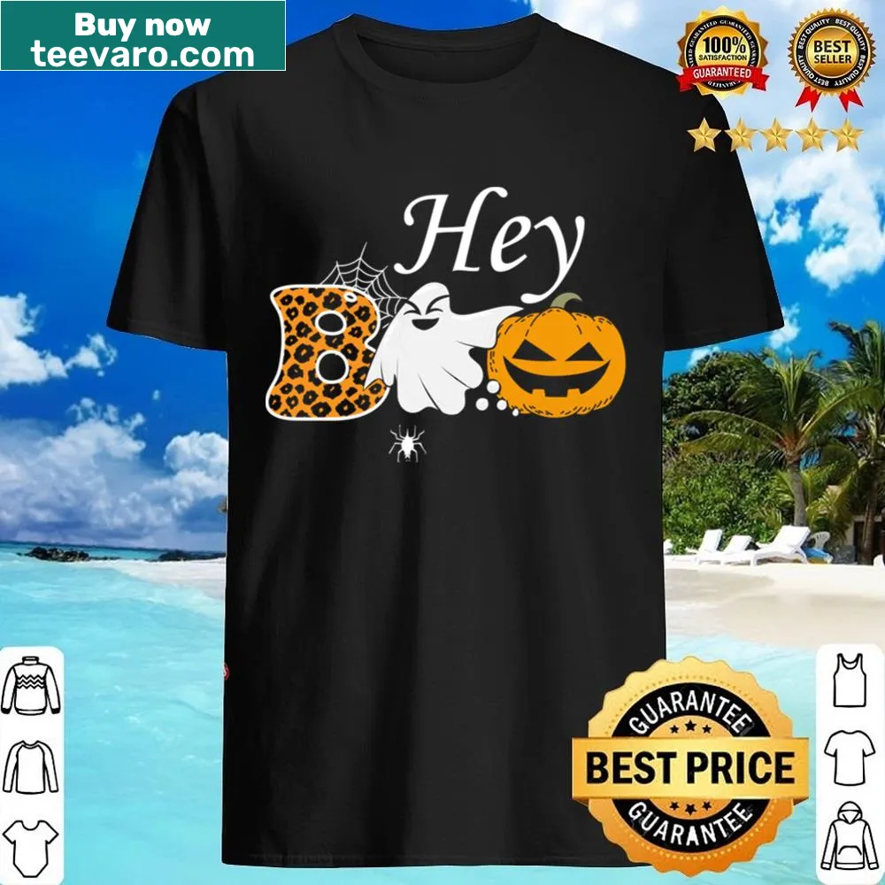 Halloween shirt featuring a zombie and 'Hey Boo' text