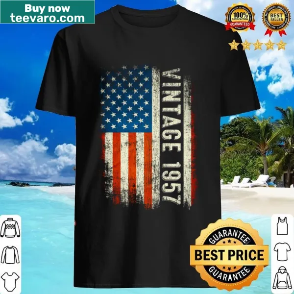 Vintage 65th birthday shirt with American flag design