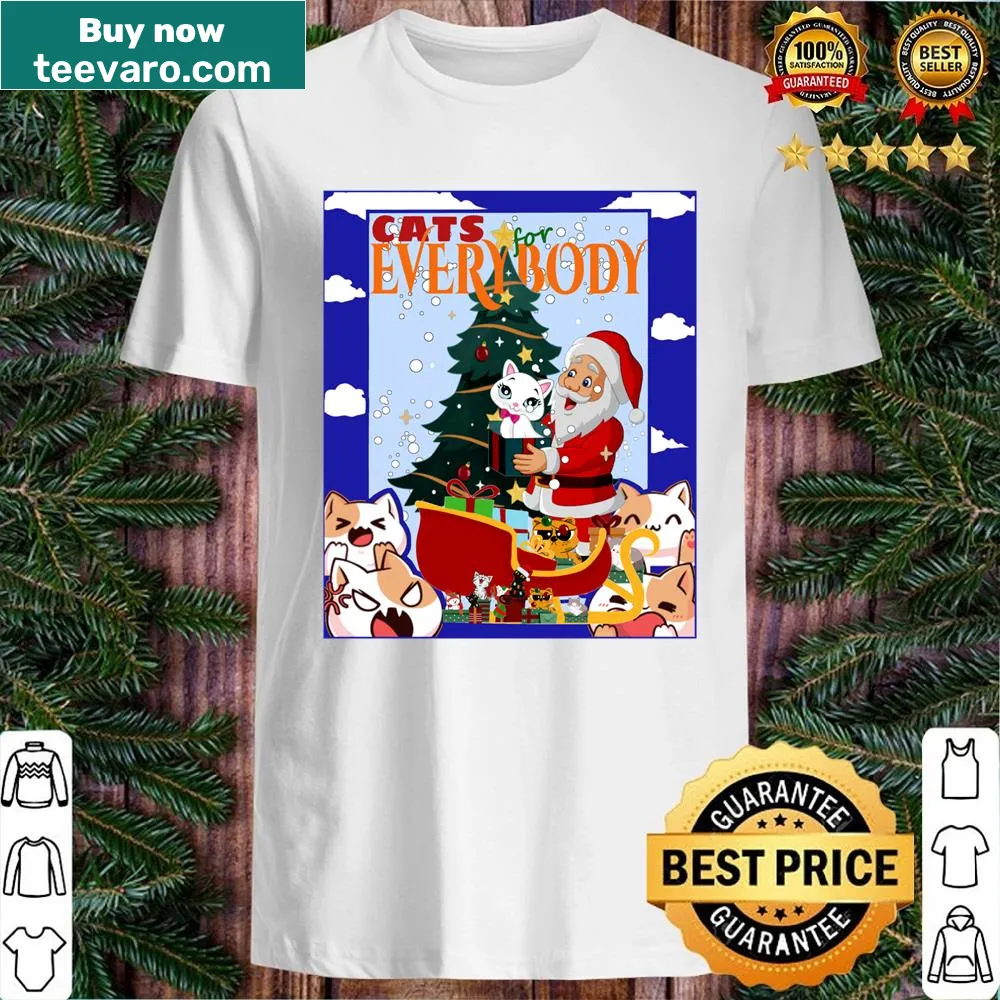 Funny ugly Christmas shirt with playful cat-themed design