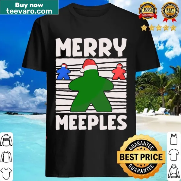 Fun Christmas shirt with gaming meeples graphic