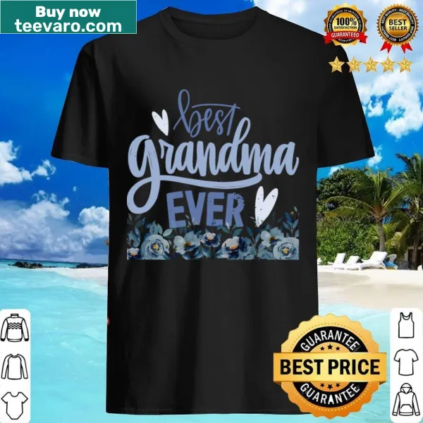 Illustrative shirt celebrating cool grandmas with floral designs.