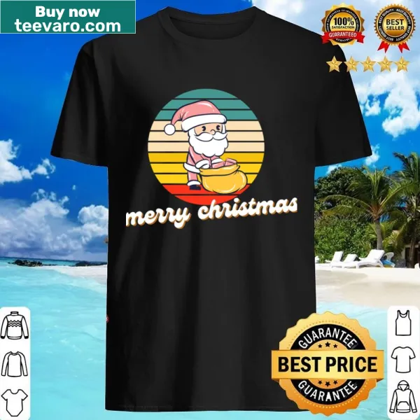 Vintage pink Santa Claus shirt with a retro design