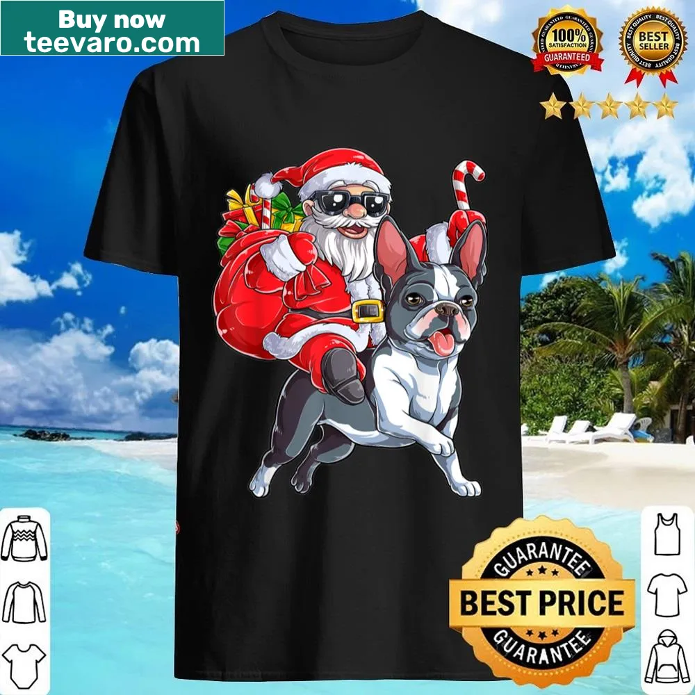 Cute Boston Terrier design for Christmas on a shirt