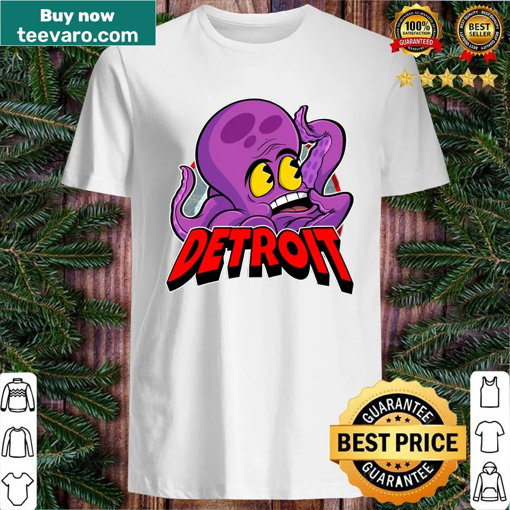 Detroit sports mascot and lettering featured on a shirt