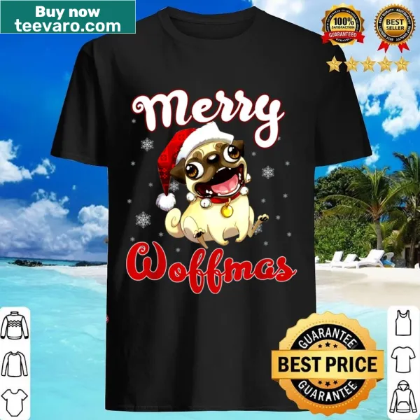 Cute pug with Christmas presents illustration