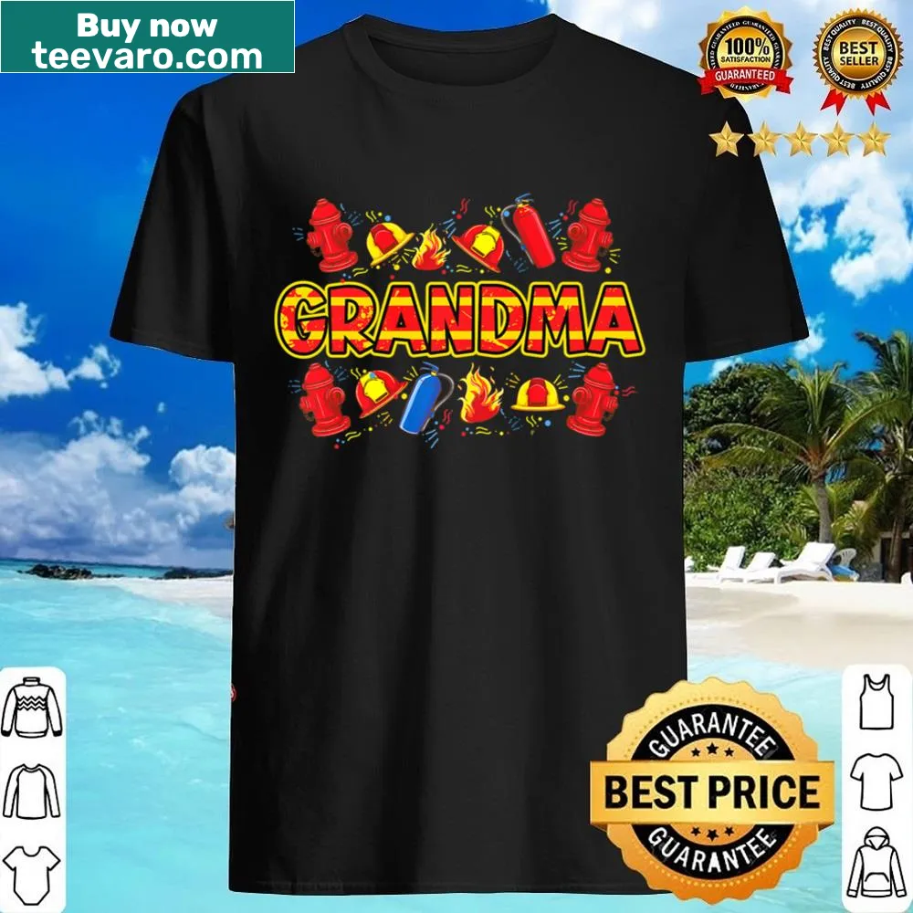 Proud firefighter shirt for grandmothers with bold text.