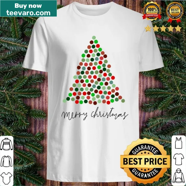 Festive shirt featuring Christmas tree and ornament designs for the holiday season