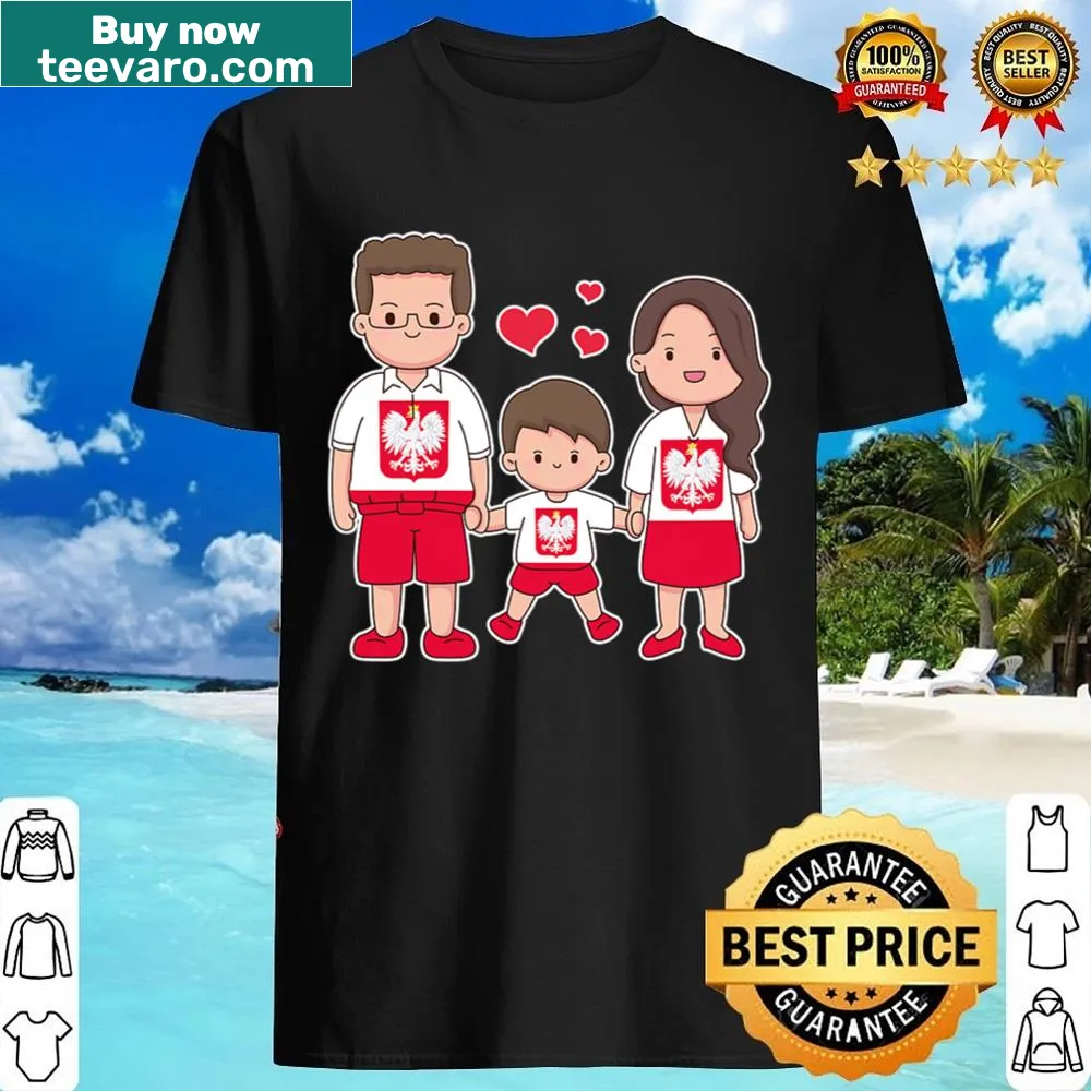 Poland flag graphic on a family-themed shirt