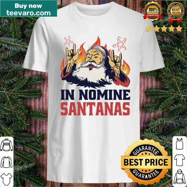 Rocking Santa illustration on a Heavy Metal Christmas shirt