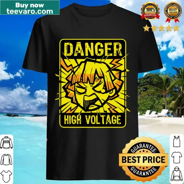 T-shirt featuring bold 'High Voltage' text design